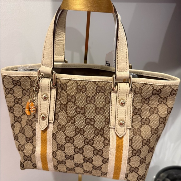 Gucci Beige and Brown Monogram Tote - Picture 3 of 7